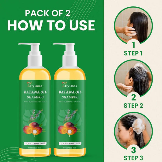 TryOnes BATANA OIL SHAMPOO with Rosemary Extract (Pack of 2)